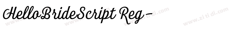 HelloBrideScript Reg字体转换 HelloBrideScript Reg字体转换